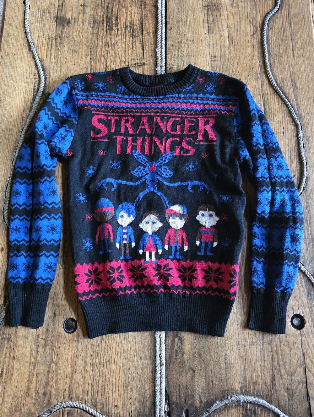 Stranger Things Ugly Christmas Sweater Mens Medium